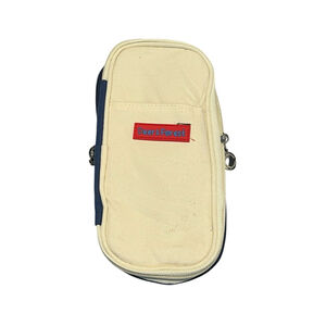 Deer and Forest Canvas Pencil Case Blue White Expandable